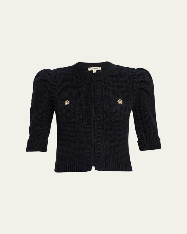 Delilah Cropped Textured Cardigan